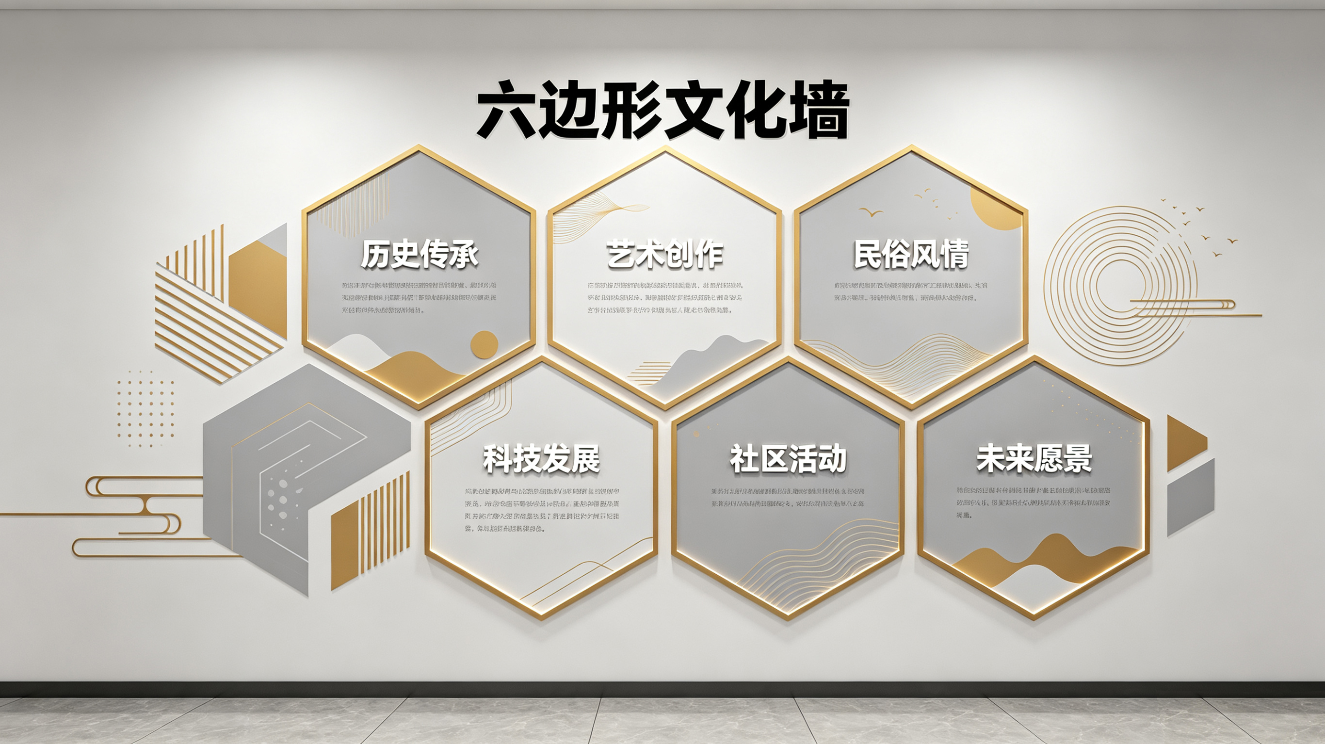 庐山市企业文化墙 | 六边形信息美学